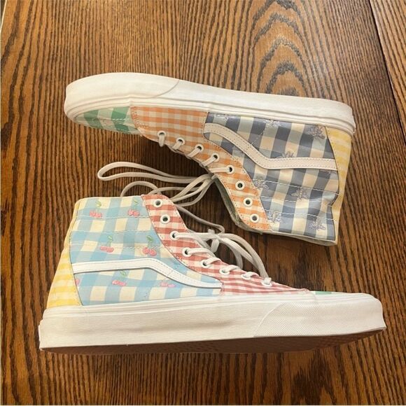 VANS Sk8-Hi Tapered Skate Shoe Gingham Color-Block Size 13 Men's - Picture 5 of 11